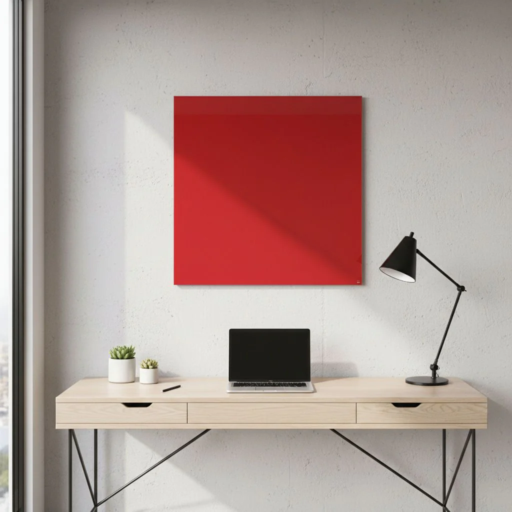 Glas-Whiteboard Artverum 100 x 100 x 1,8 cm - Rot von Sigel - Produktbild 4 von 4