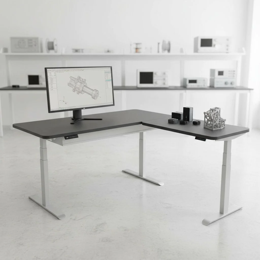 Höhenverstellbarer Schreibtisch Move 4 Premium Eckform von Kerkmann - Produktbild 4 von 4