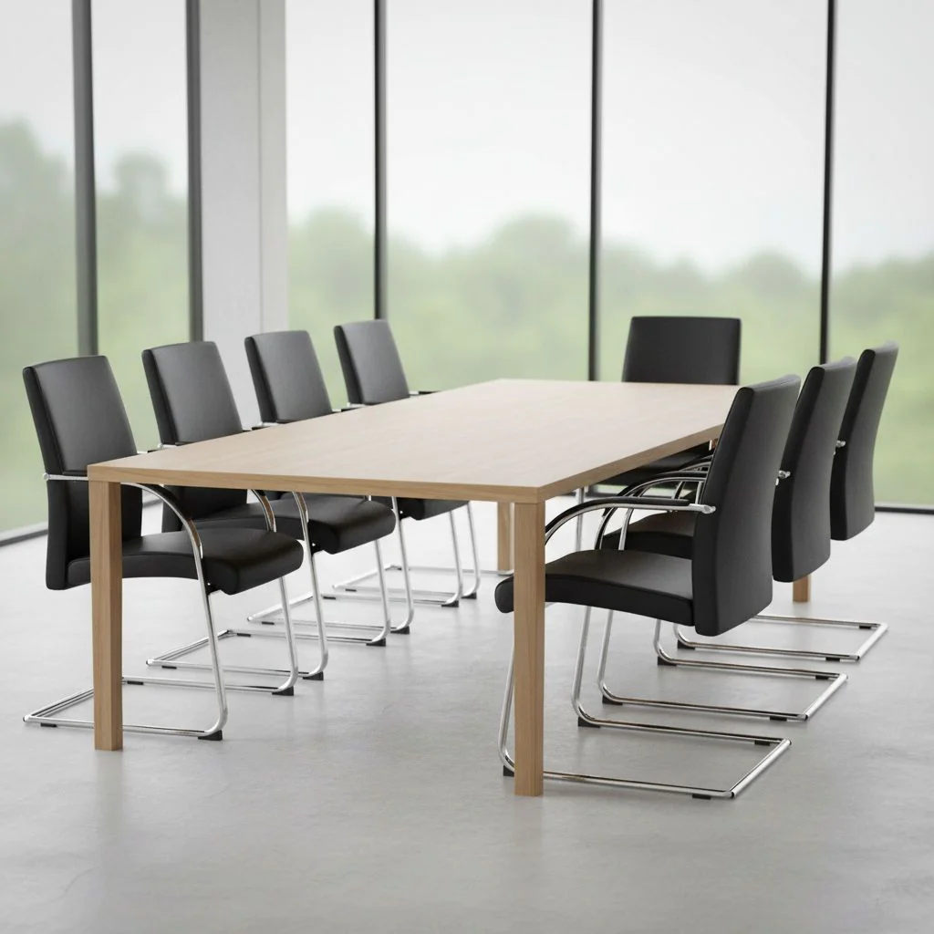 Konferenzstuhl Freischwinger Stuhl Feinleder BAROLO V schwarz - HJH-600201
