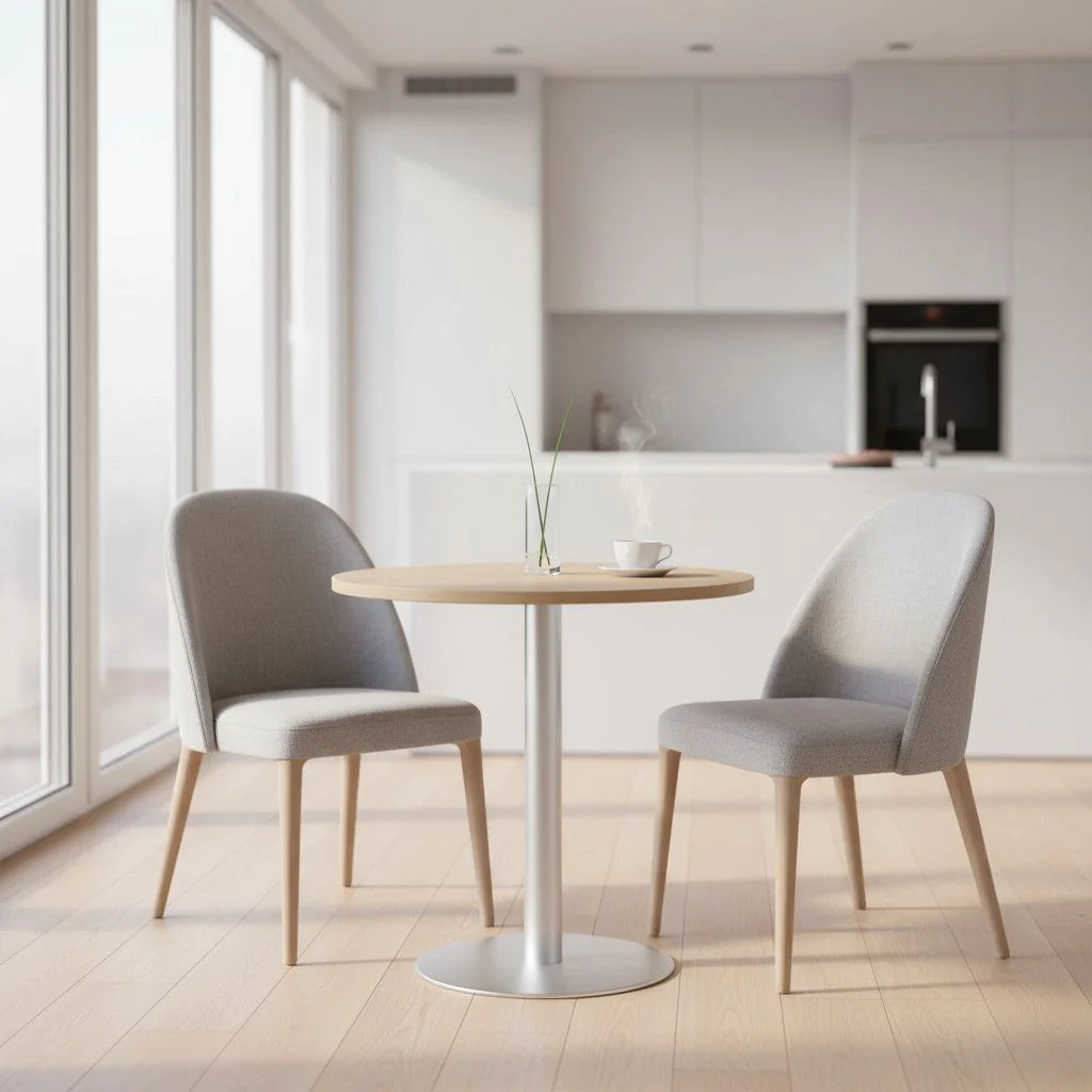 Säulentisch Rund Ø 80 cm - Silber von Hammerbacher - Produktbild 3 von 12