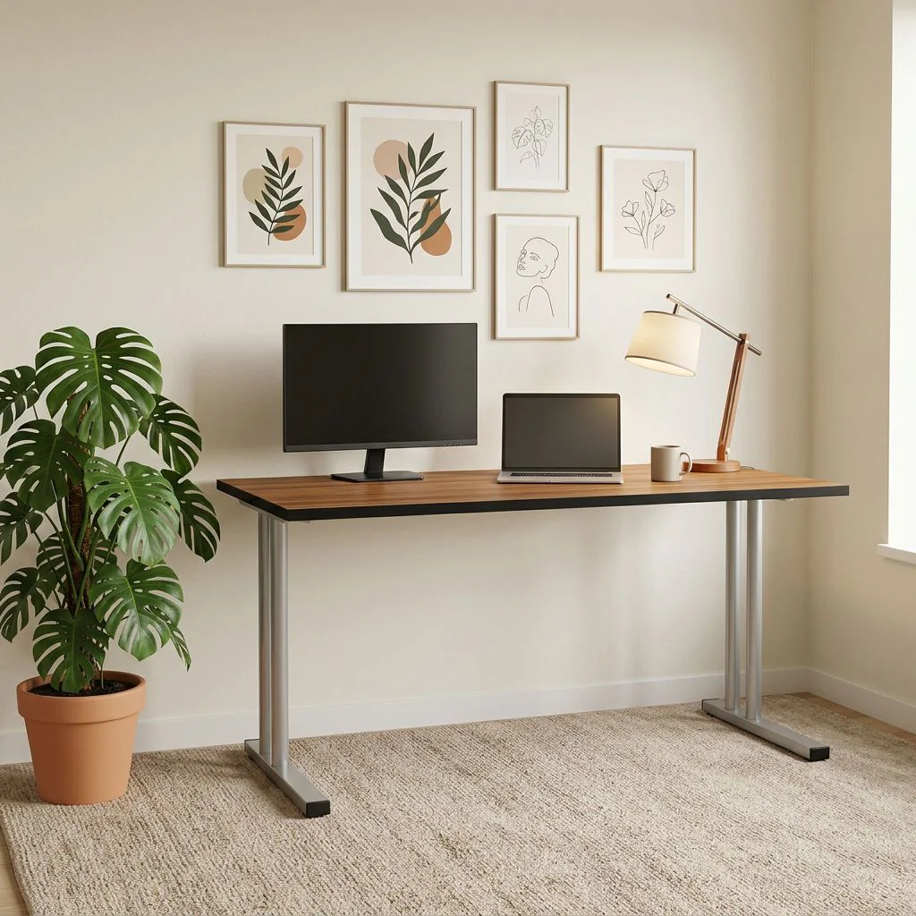 Schreibtisch E10 mit Stahltraverse C-Fuß von Nowy Styl - Produktbild 5 von 5