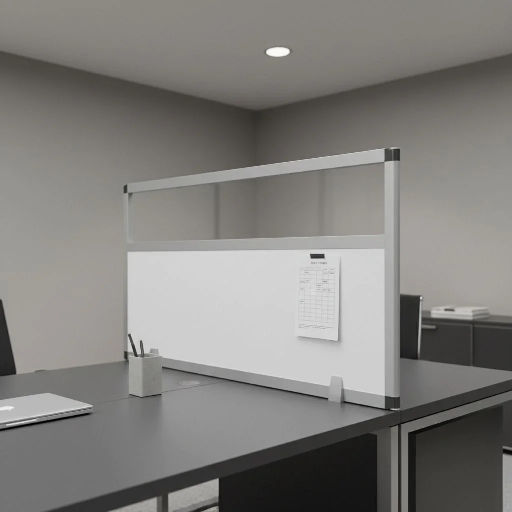 Whiteboard-Tischtrennwand Rey Glas von BME basic - Produktbild 3 von 7