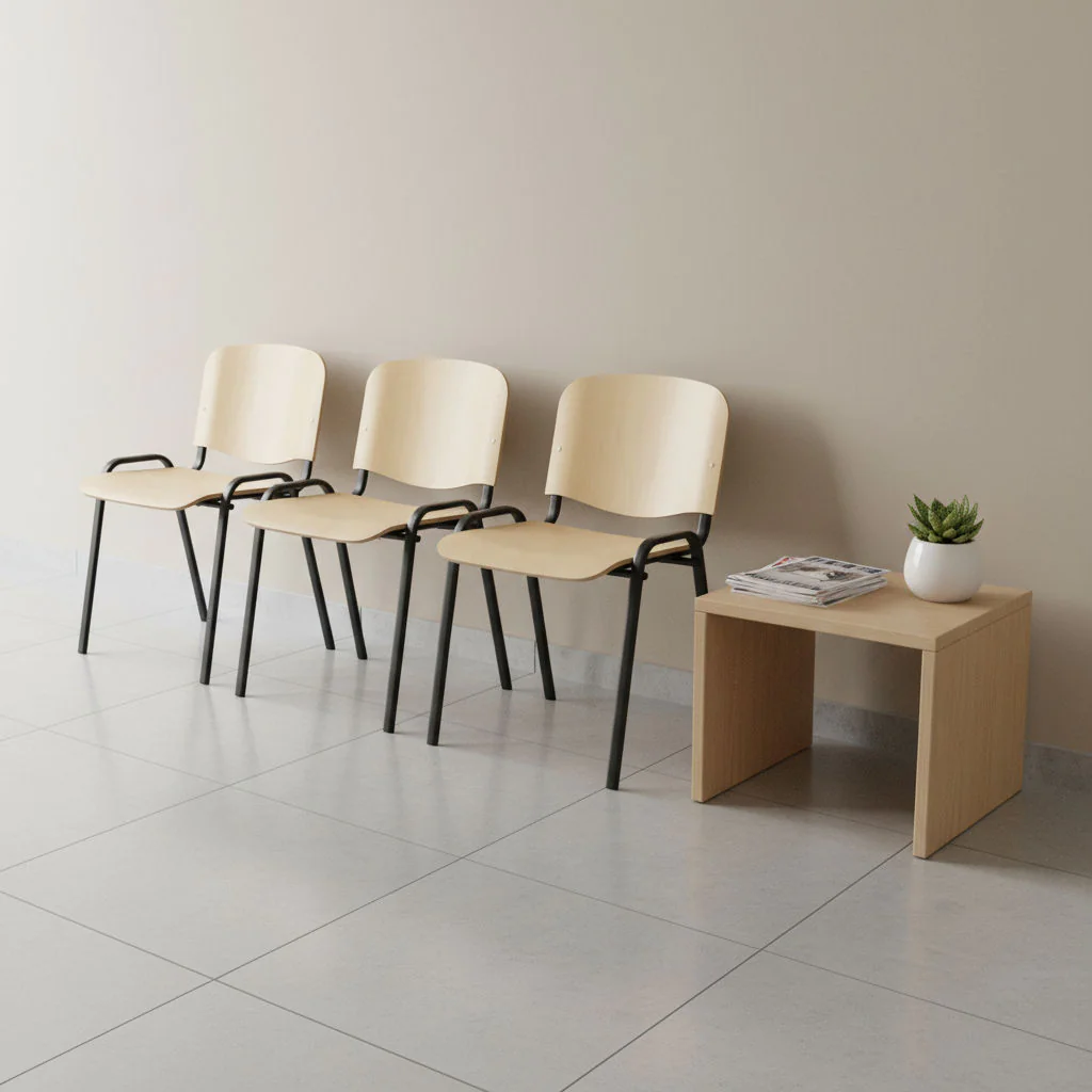 Nowy Styl ISO Wood Konferenzstuhl mit robuster Buchenholz-Sitzfläche
