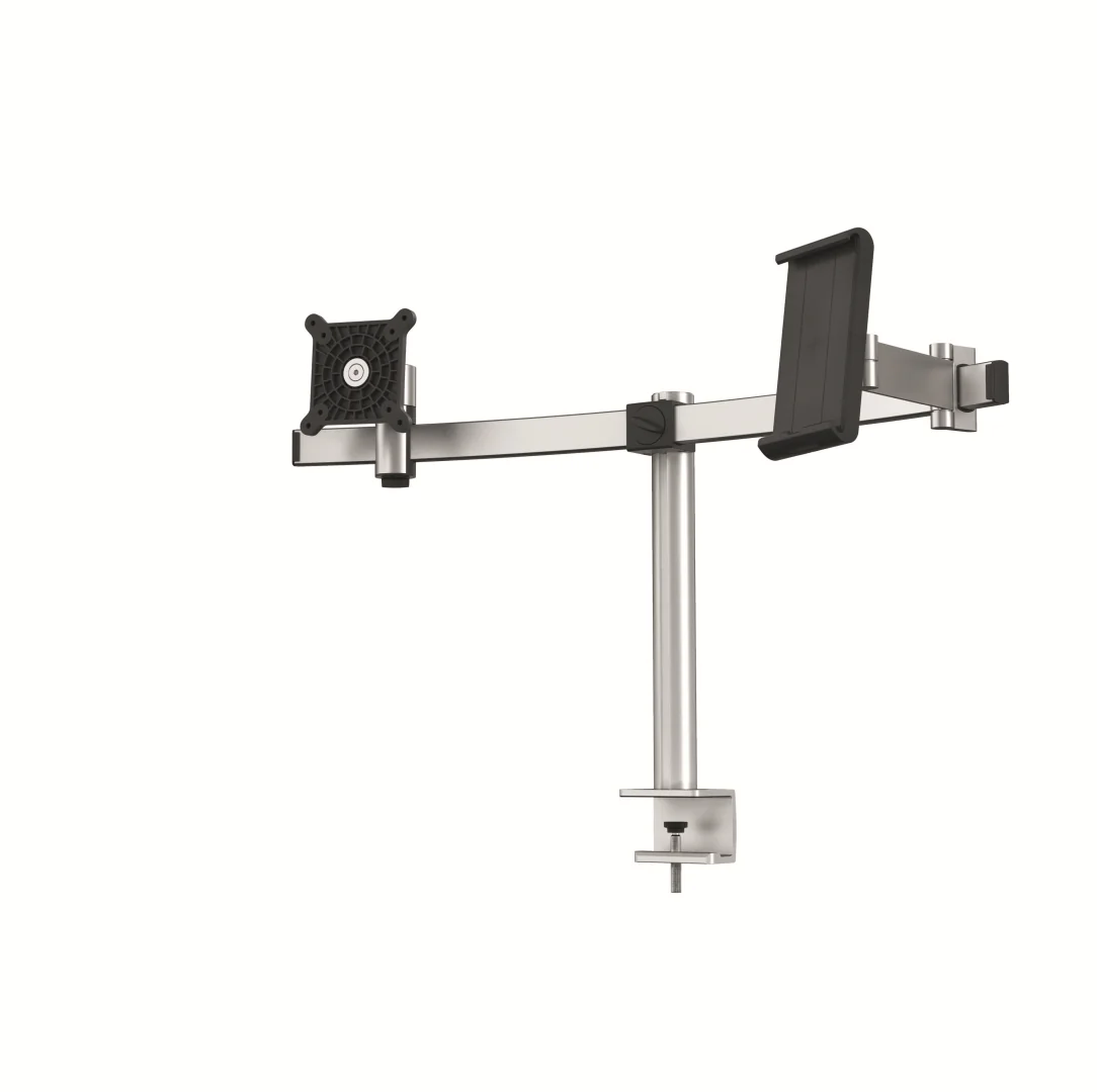 Durable PRO Kombi-Halterung mit Monitor und Tablet, Tischklemme