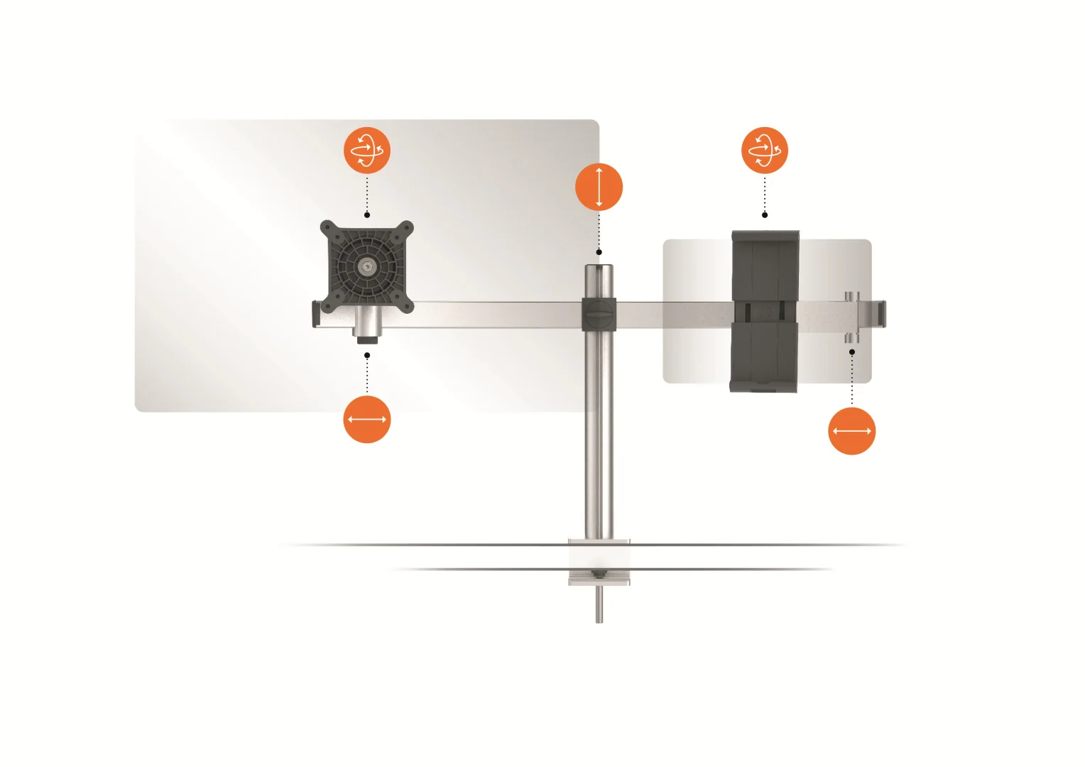 Durable Monitor-Halterung PRO Monitor und Tablet mit Tischklemme