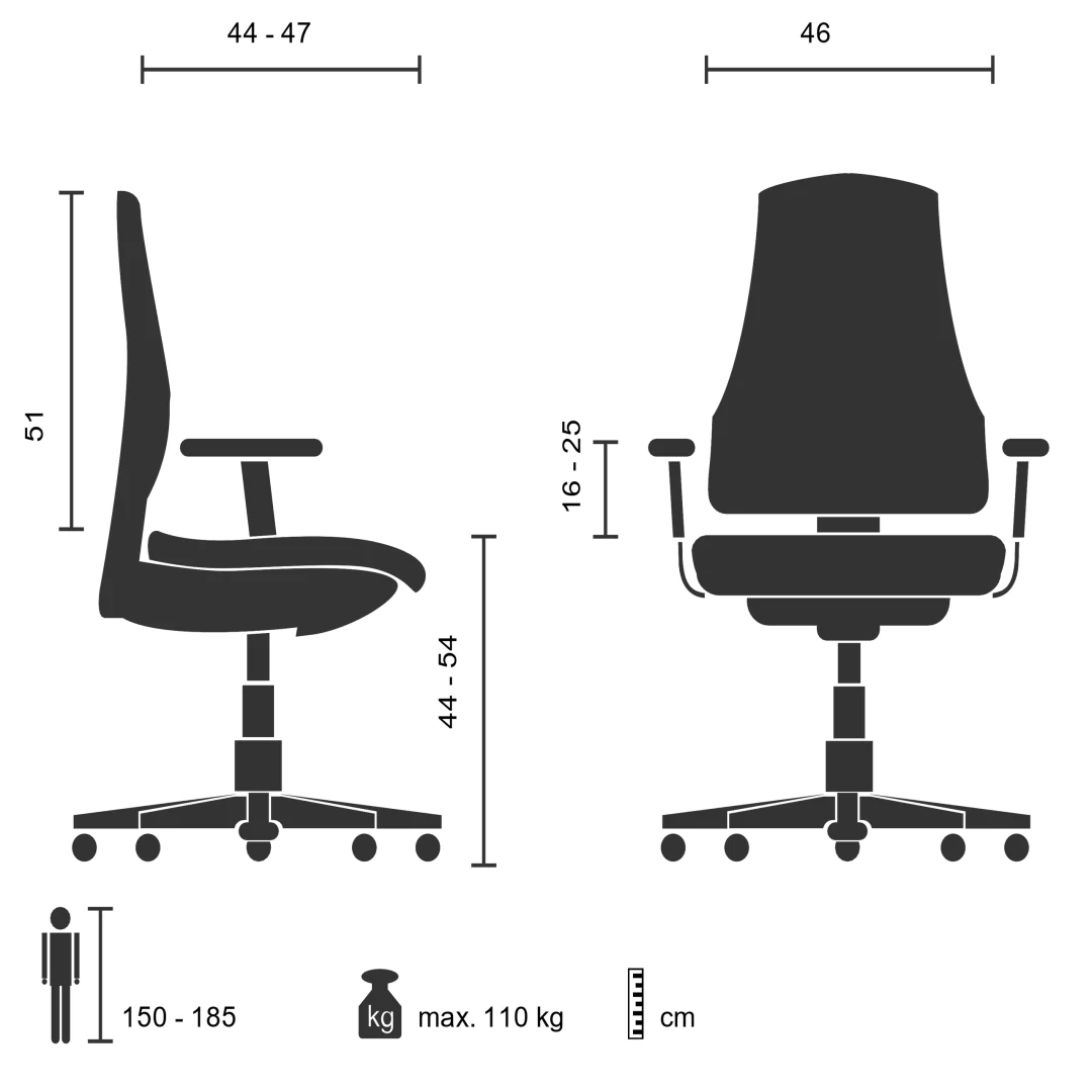 HJH Office Bürostuhl DELIGHT PRO Netzstoff schwarz seitlich