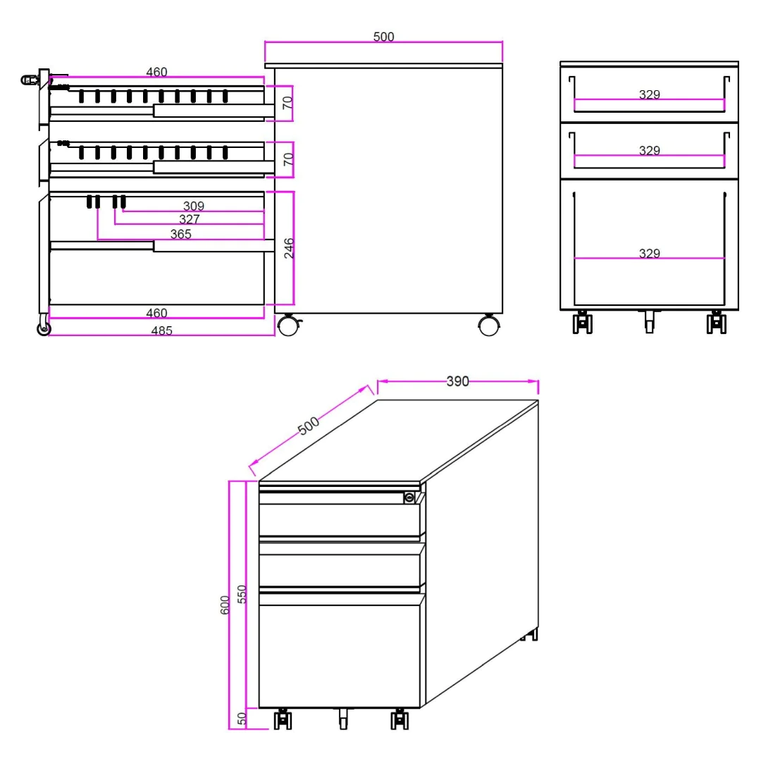 Der COLOR OS Rollcontainer als flexible Stauraumergänzung