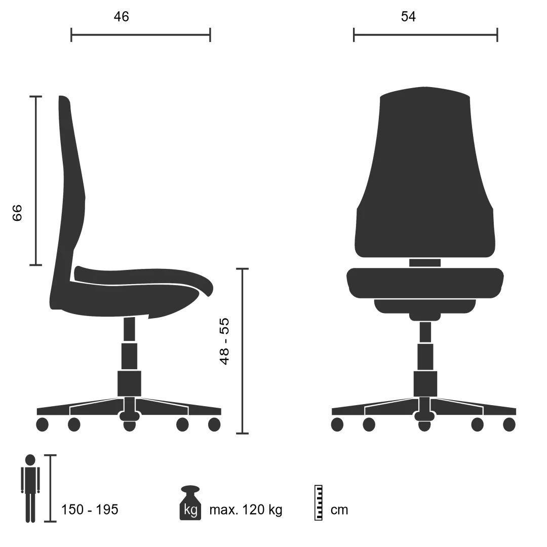 Rückansicht des HJH Office OFFICE XT Stoff Bürostuhls