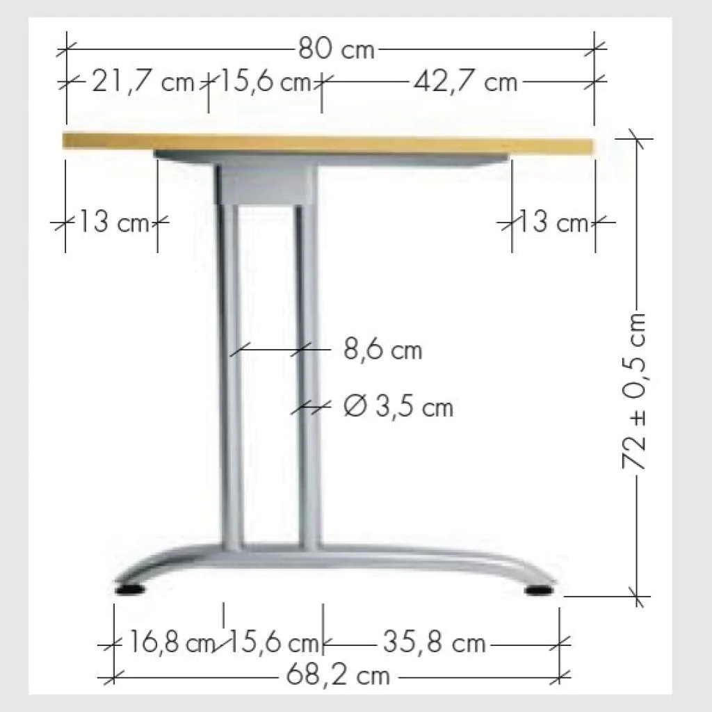 Detailansicht des Schreibtisch B Eckform mit Kabeldosenbohrung