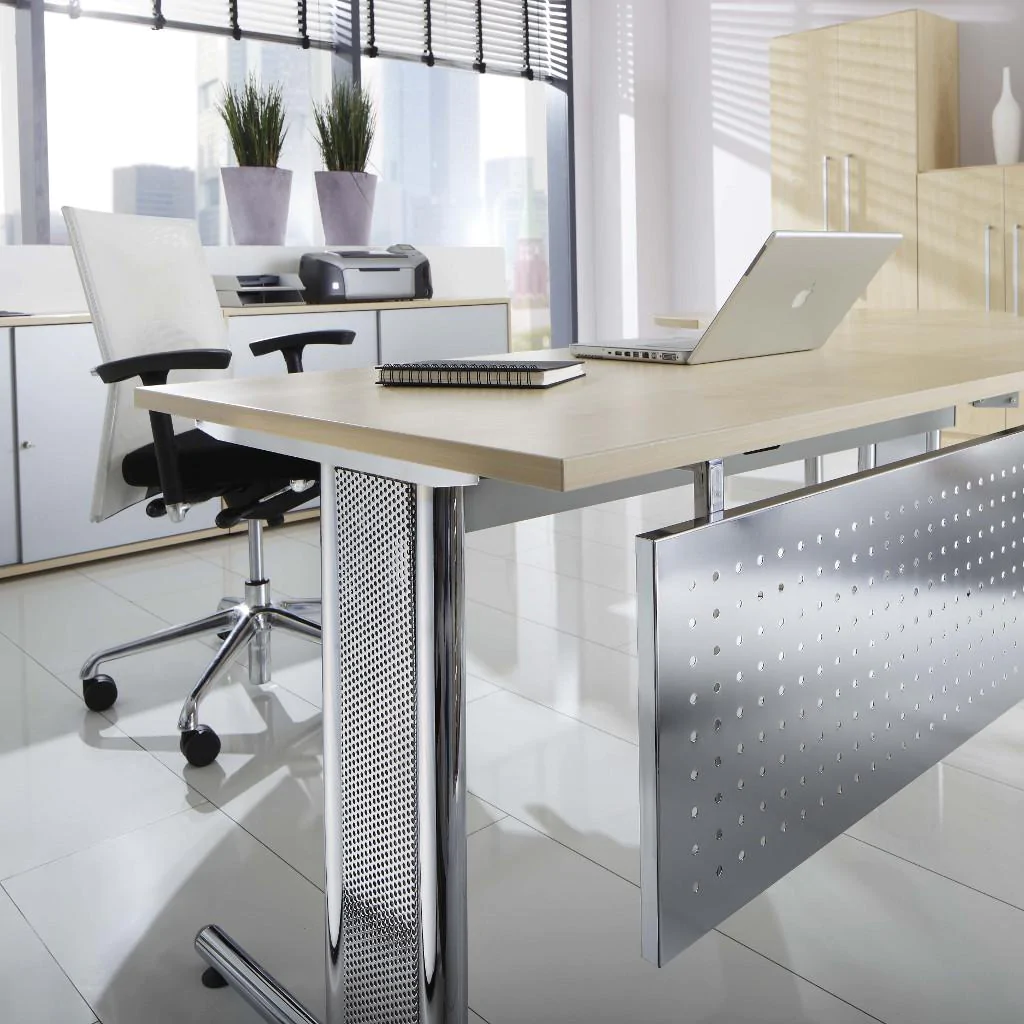 Hammerbacher Schreibtisch N Freiform 180 x 100 cm mit C-Fuß-Gestell