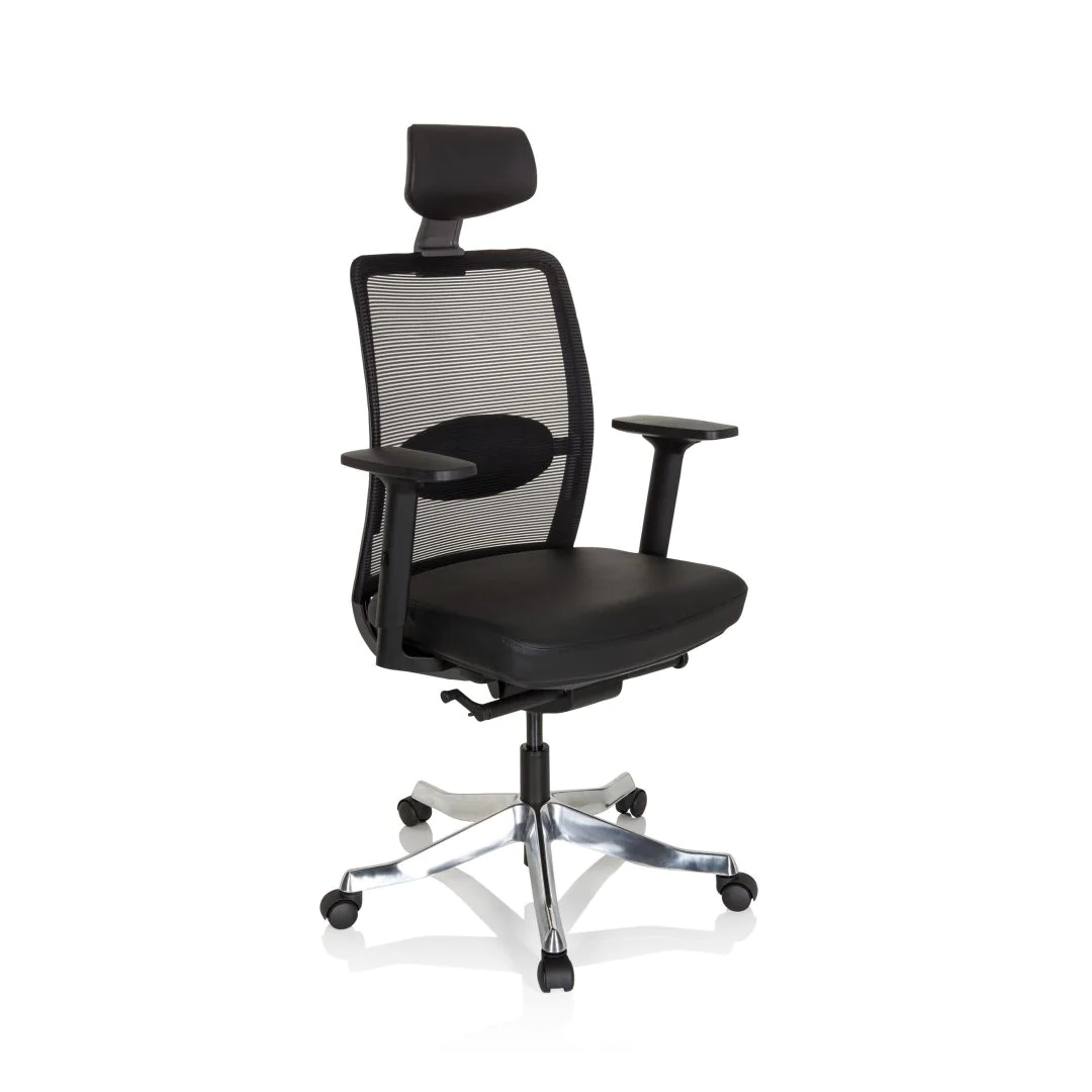 Bürostuhl Drehstuhl SENATOR PRO Netzstoff Leder schwarz von HJH - Produktbild 5 von 12