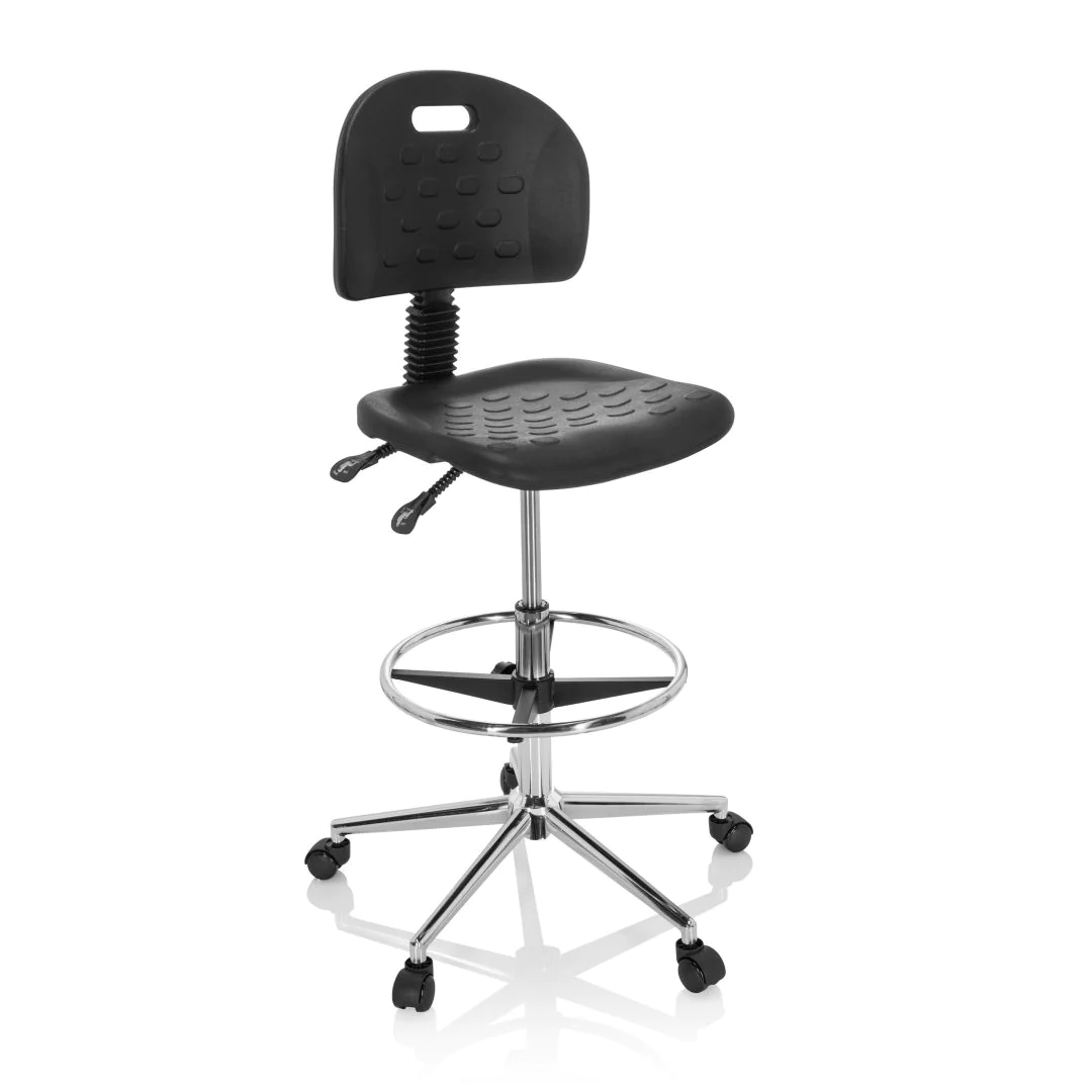 Arbeitsstuhl Arbeitshocker TOP WORK 23 I PU Schaum schwarz von HJH - Produktbild 9 von 14