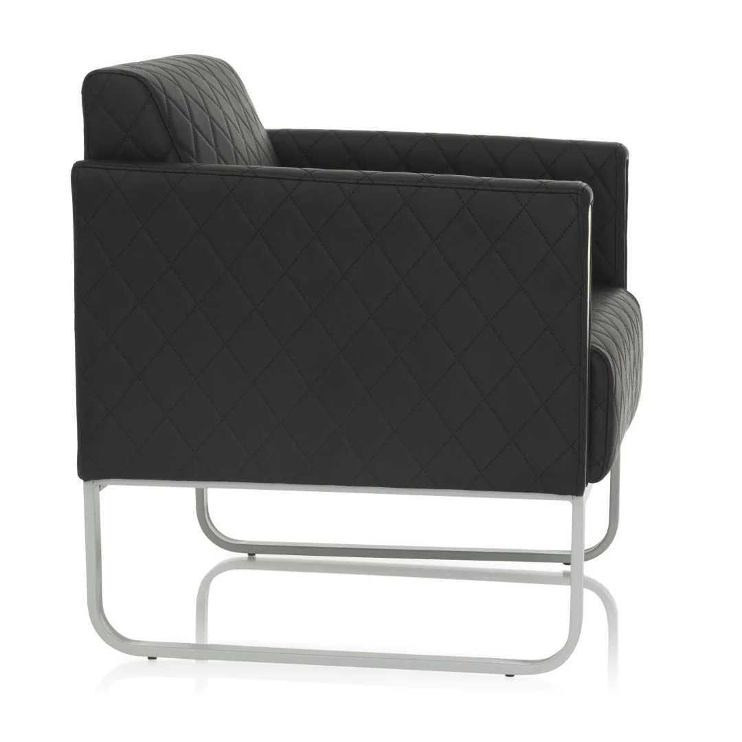 Loungesessel ARUBA STEP Gestell weißgrau Kunstleder 1-Sitzer schwarz von HJH - Produktbild 6 von 13