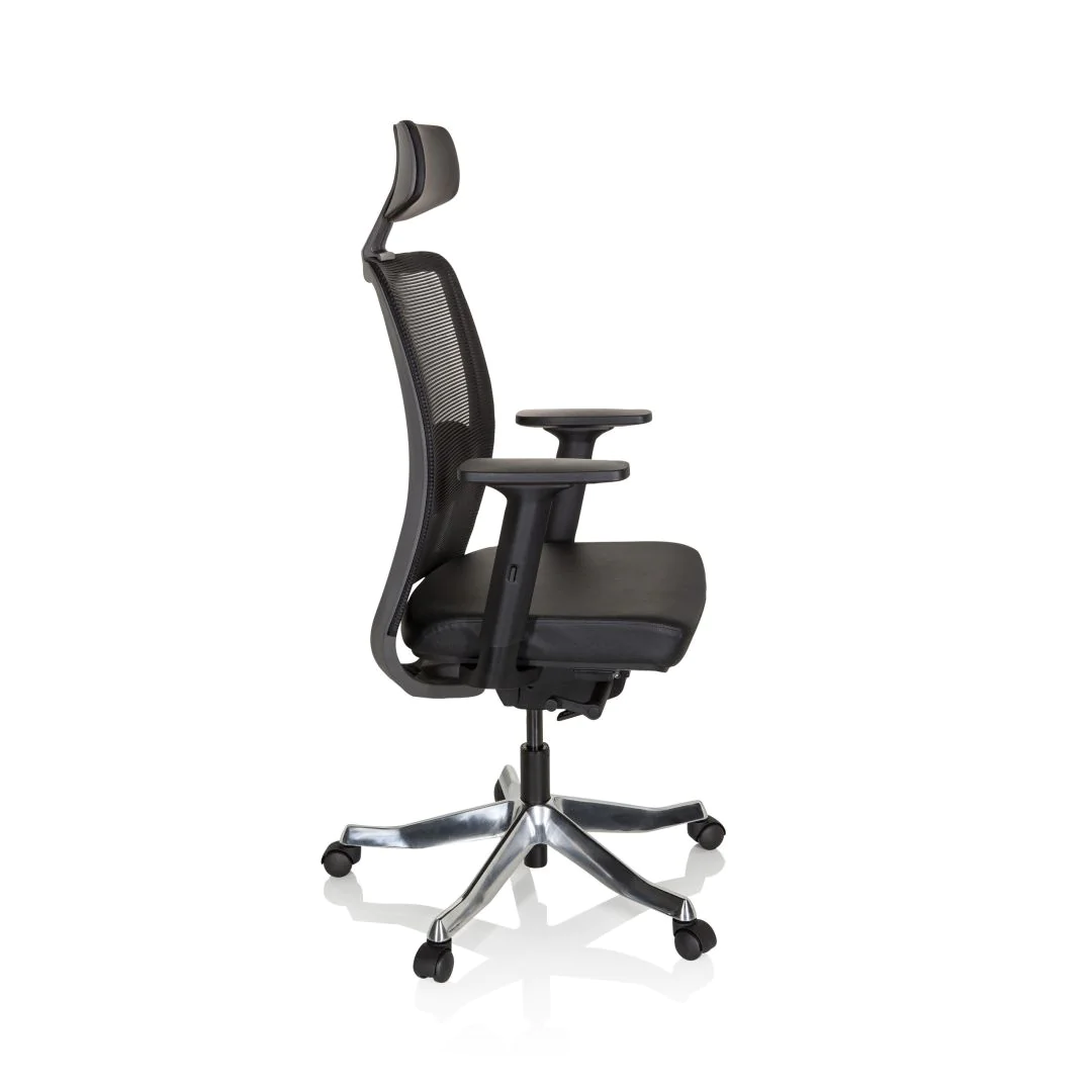 Bürostuhl Drehstuhl SENATOR PRO Netzstoff Leder schwarz von HJH - Produktbild 6 von 12