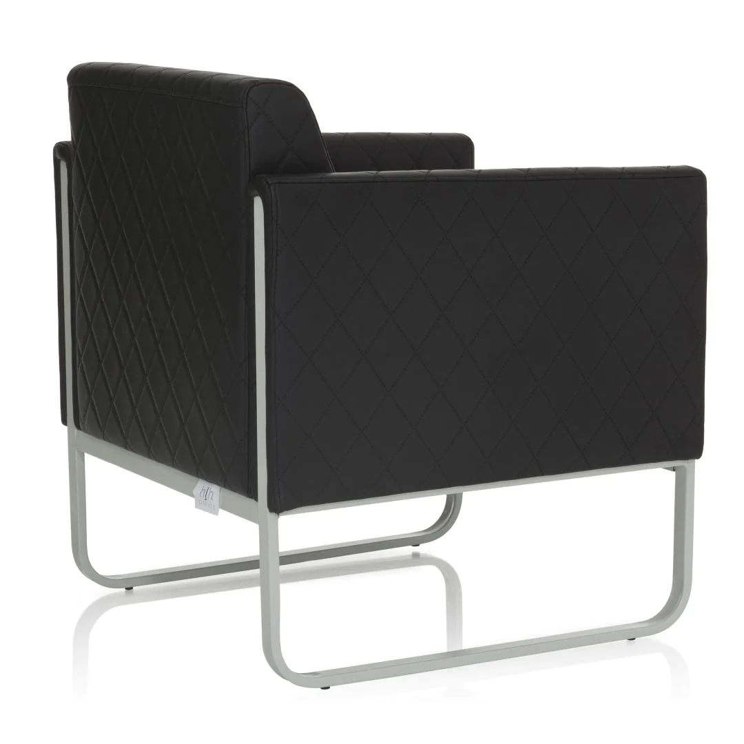 Loungesessel ARUBA STEP Gestell weißgrau Kunstleder 1-Sitzer schwarz von HJH - Produktbild 8 von 13