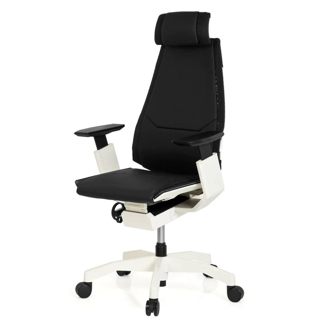 Bürostuhl Drehstuhl GENIDIA PRO WHITE Leder schwarz von HJH - Produktbild 13 von 13