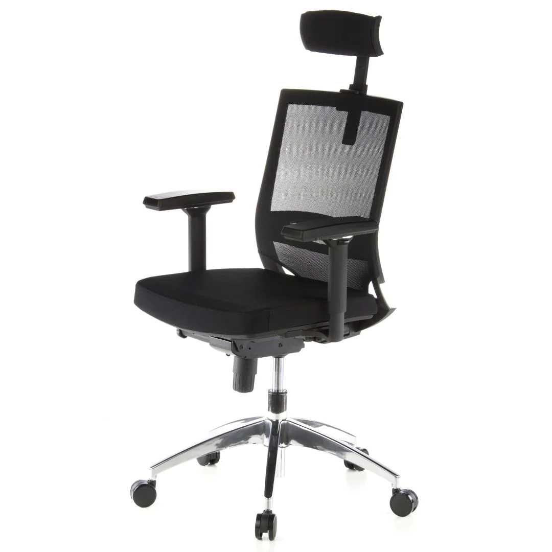 Bürostuhl Chefsessel PORTO MAX Sitz Stoff Rücken Netz schwarz von HJH - Produktbild 13 von 13