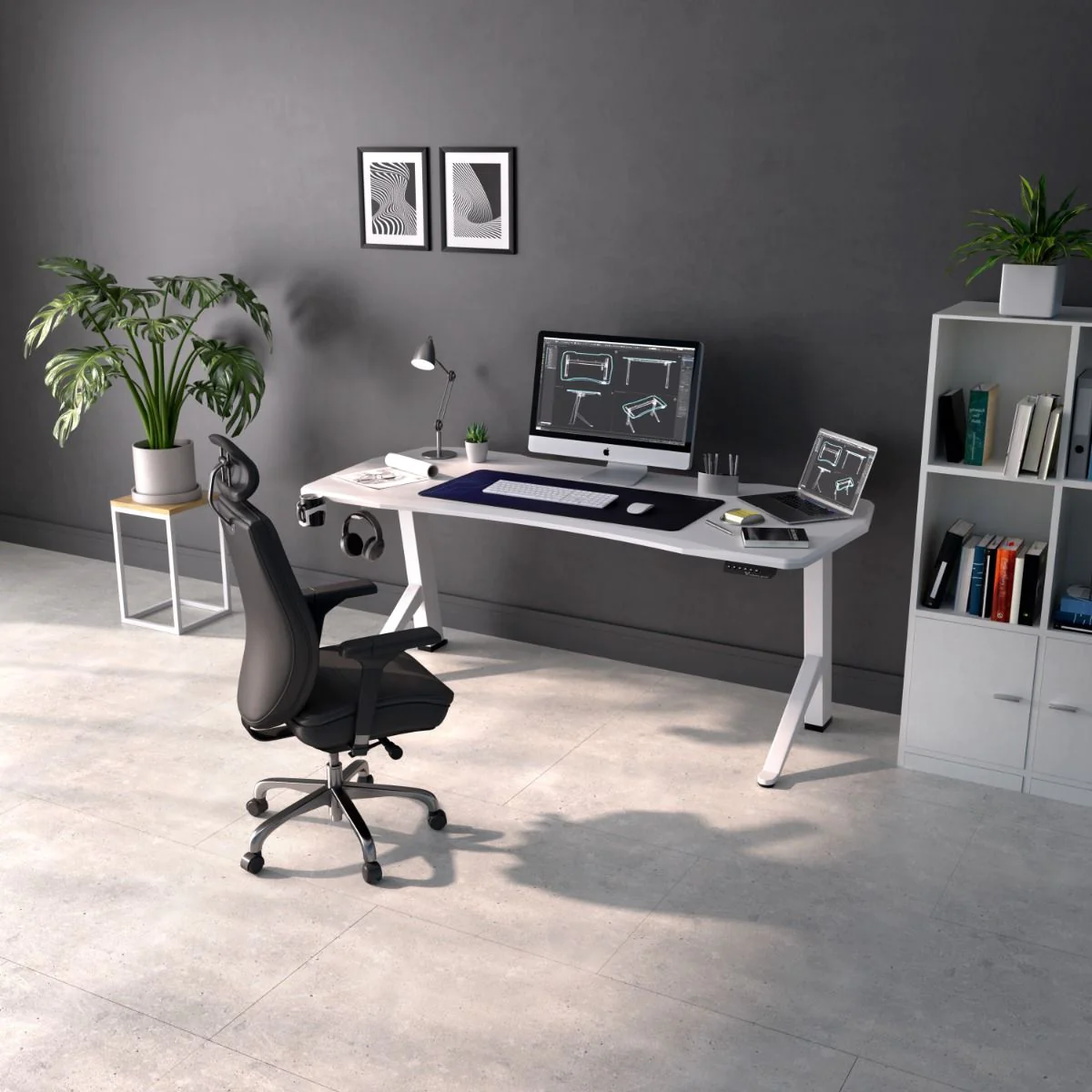 Höhenverstellbarer Gaming Schreibtisch von Ultimate Setup - Produktbild 5 von 16
