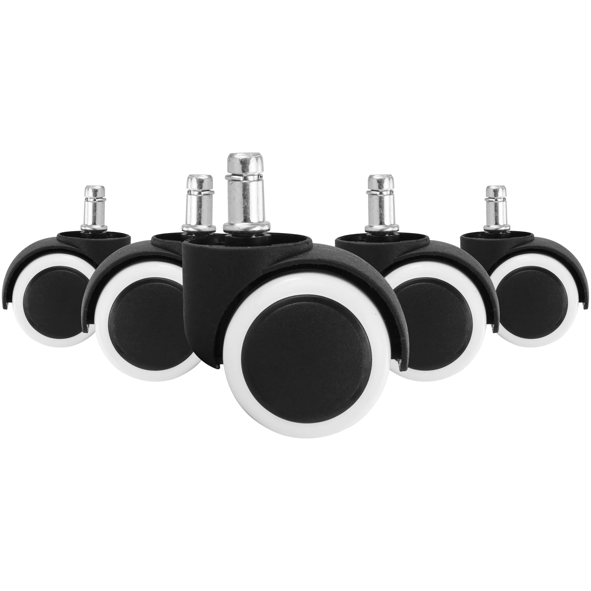 Hartboden-Rollen Ø 50 mm (11 mm) 5er Pack - Schwarz/Weiß von Amstyle - Produktbild 2 von 4