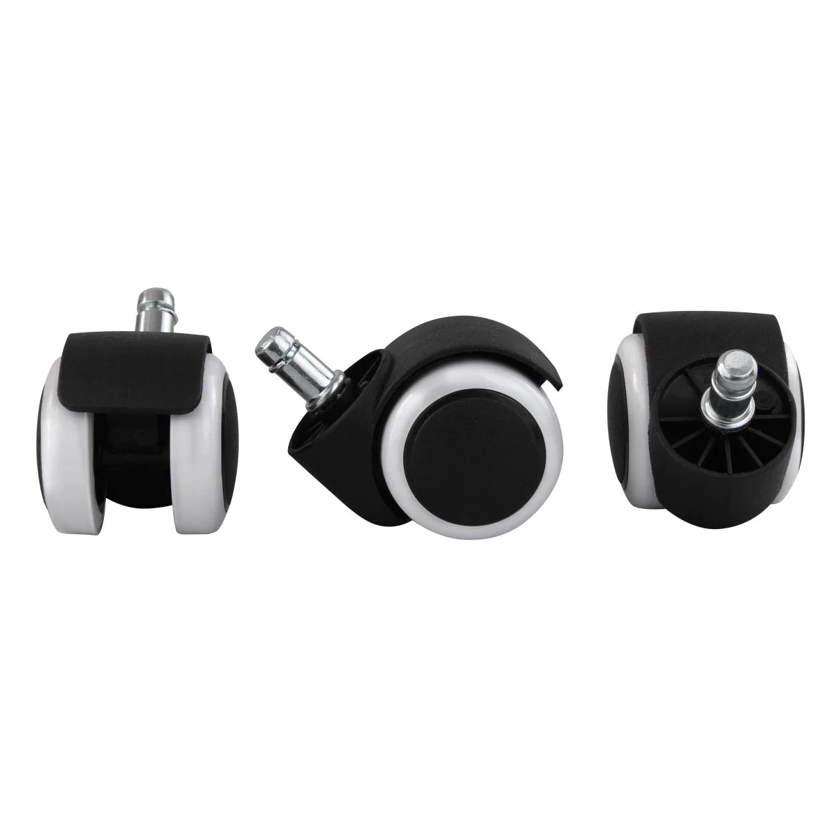 Hartboden-Rollen Ø 50 mm (11 mm) 5er Pack - Schwarz/Weiß von Amstyle - Produktbild 4 von 4