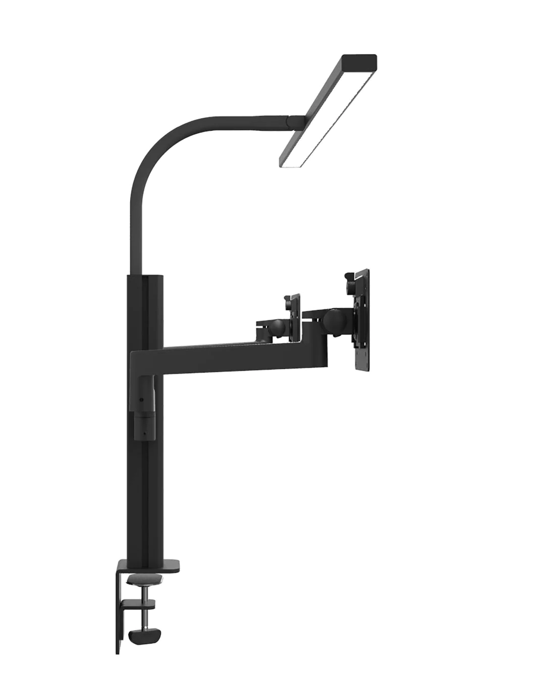 Tischleuchte mit Monitorarm doppelt Strata lumino screen von Unilux - Produktbild 3 von 16