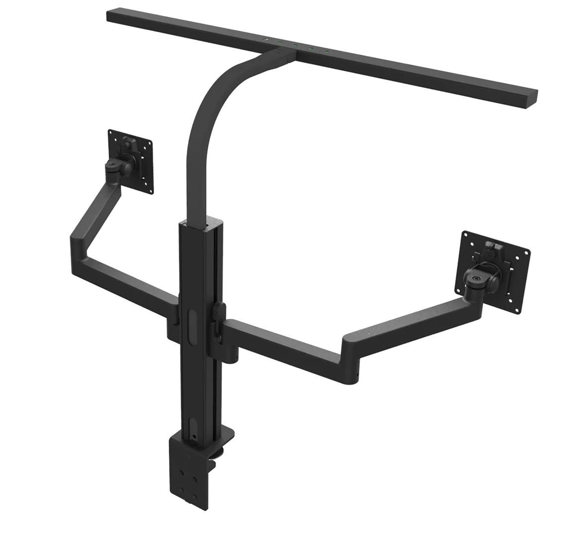Tischleuchte mit Monitorarm doppelt Strata lumino screen von Unilux - Produktbild 5 von 16