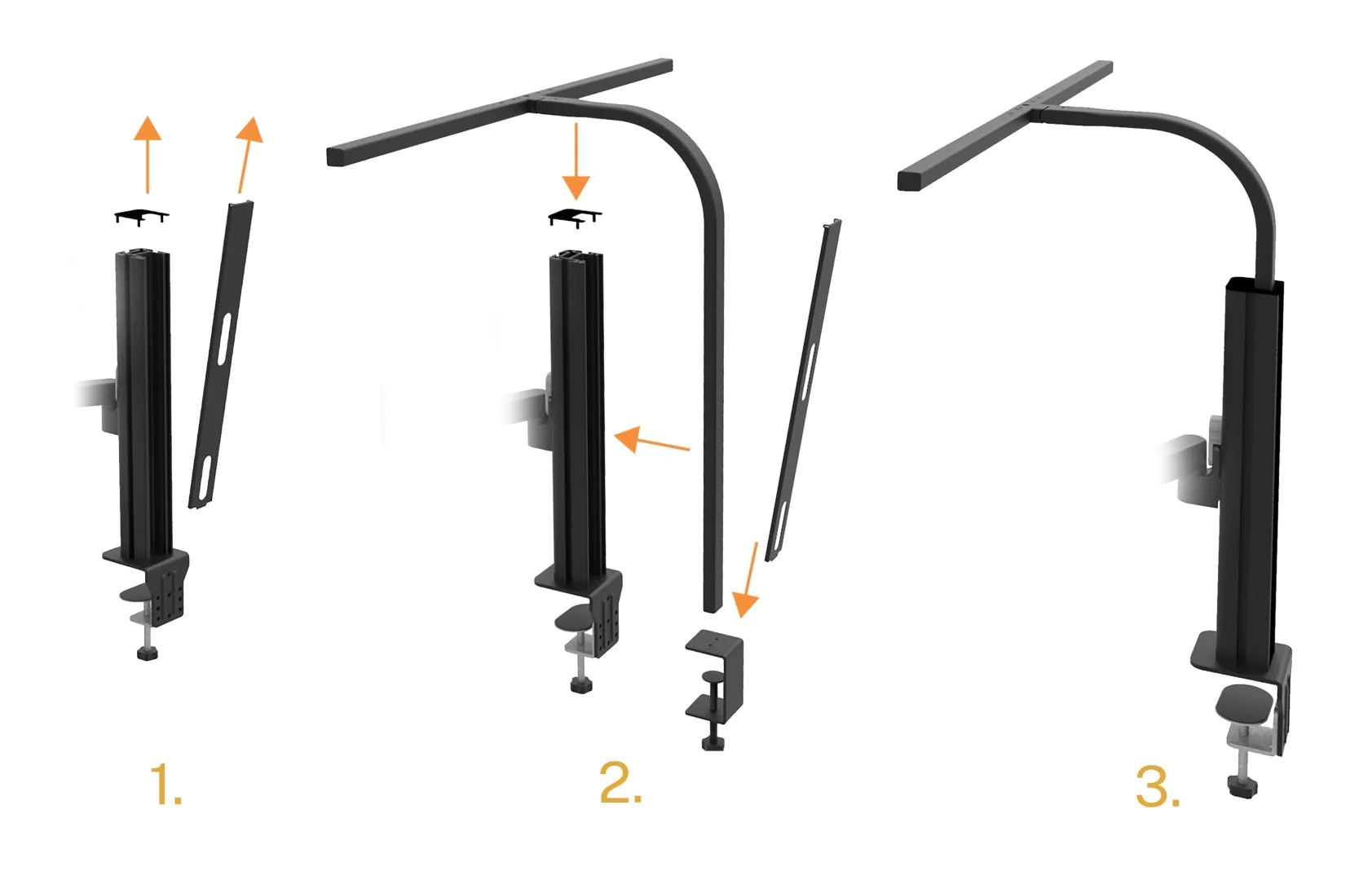 Tischleuchte mit Monitorarm doppelt Strata screen von Unilux - Produktbild 6 von 19