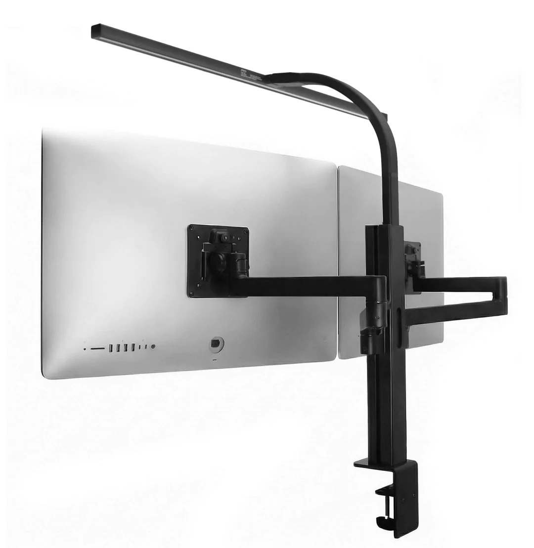 Tischleuchte mit Monitorarm doppelt Strata screen von Unilux - Produktbild 8 von 19