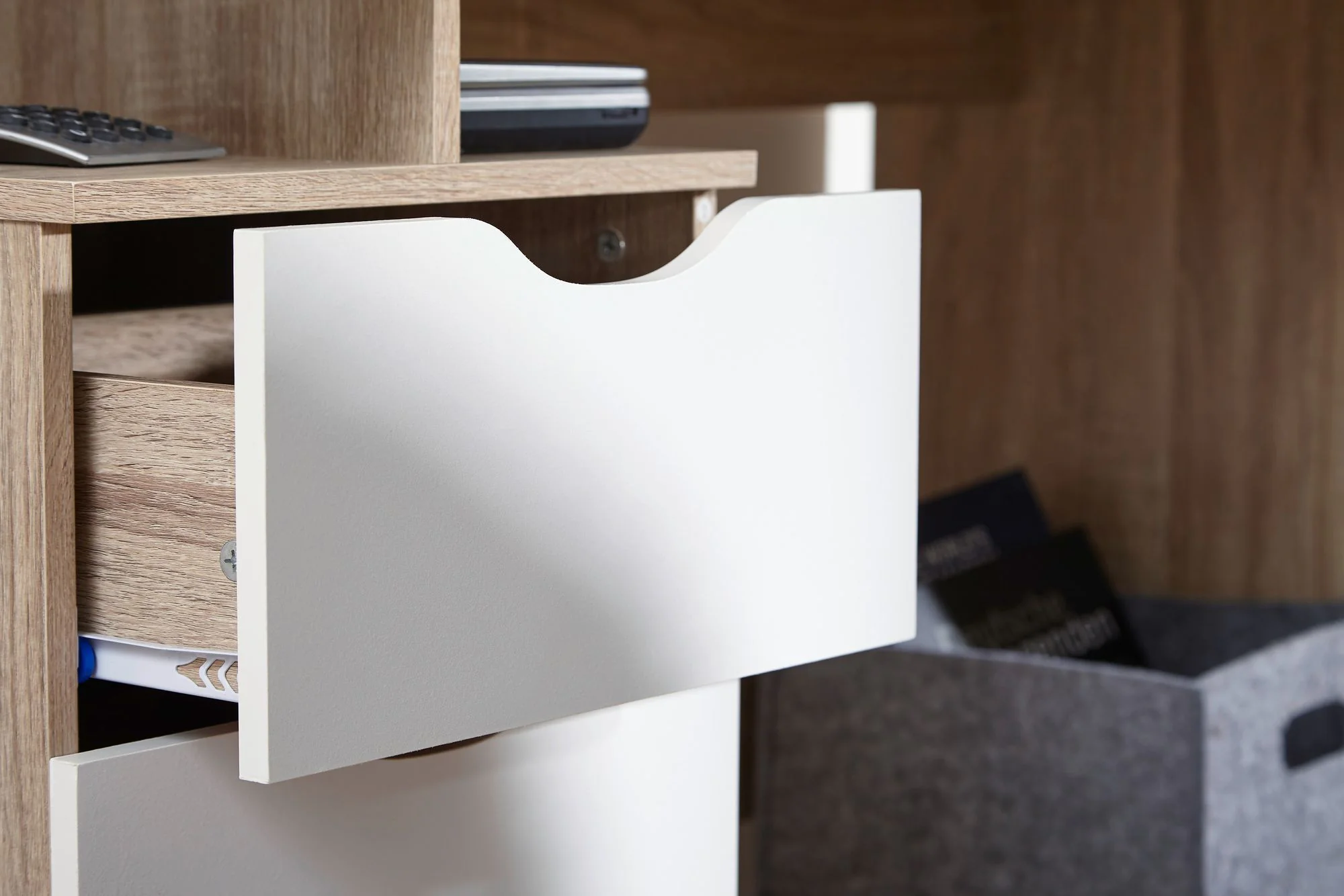 Schreibtisch Massa 120 x 53 cm mit Container - Sonoma von Wohnling - Produktbild 7 von 8
