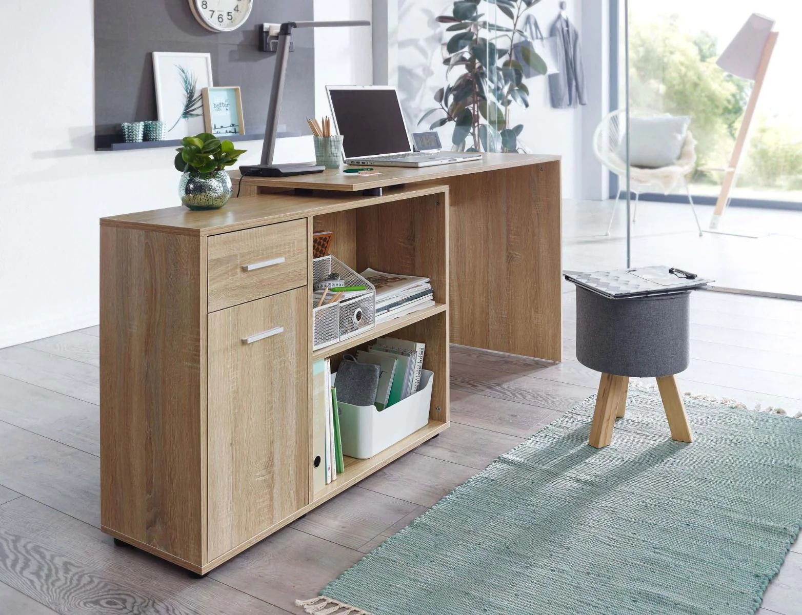 Eckschreibtisch mit Regal 120 x 59 cm von Wohnling - Produktbild 5 von 7