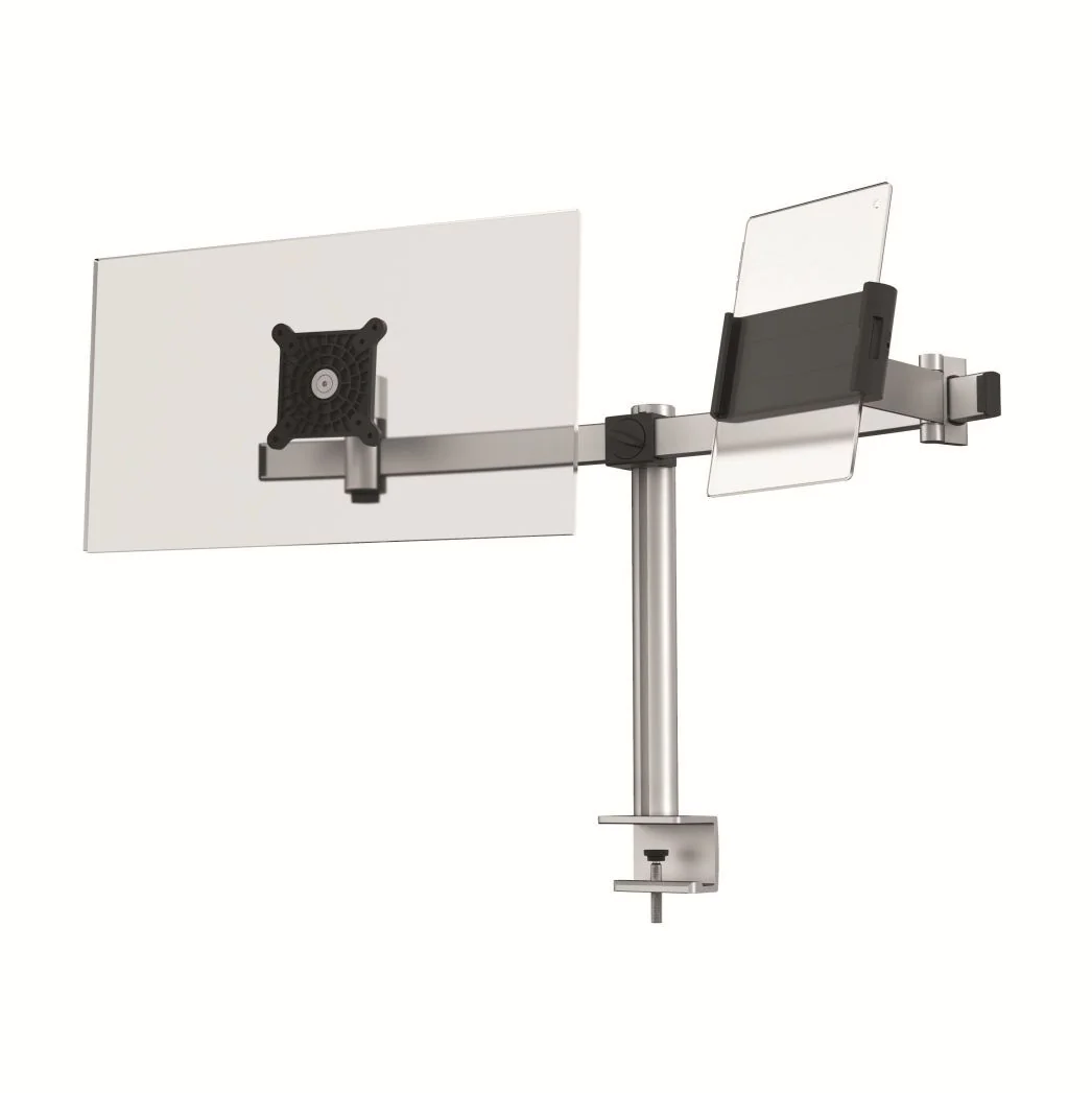 Monitor-Halterung PRO für 1 Monitor-und 1 Tablet - Tischklemme - DUR-508723