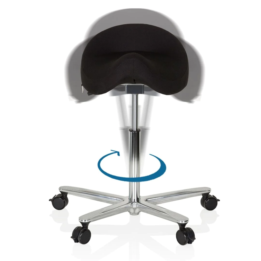 Arbeitstuhl Arbeitshocker MOVE-TEC 3D PRO I Sattel schwarz von HJH - Produktbild 2 von 11