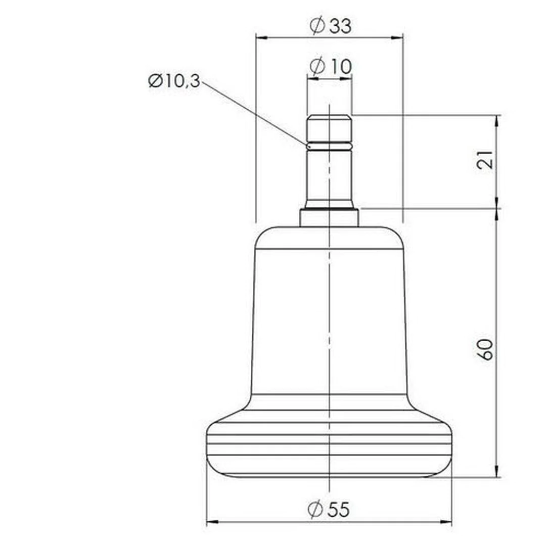5x Bodengleiter STAND klein No. 10 Stift 10mm 50mm Standfüße (5er Pack) von HJH - Produktbild 2 von 5