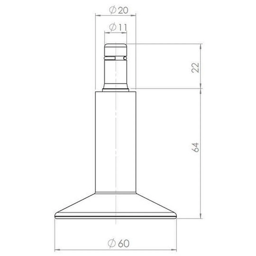 5x Bodengleiter STAND groß No. 12 Stift 11mm 65 mm Standfüße (5er Pack) von HJH - Produktbild 2 von 5