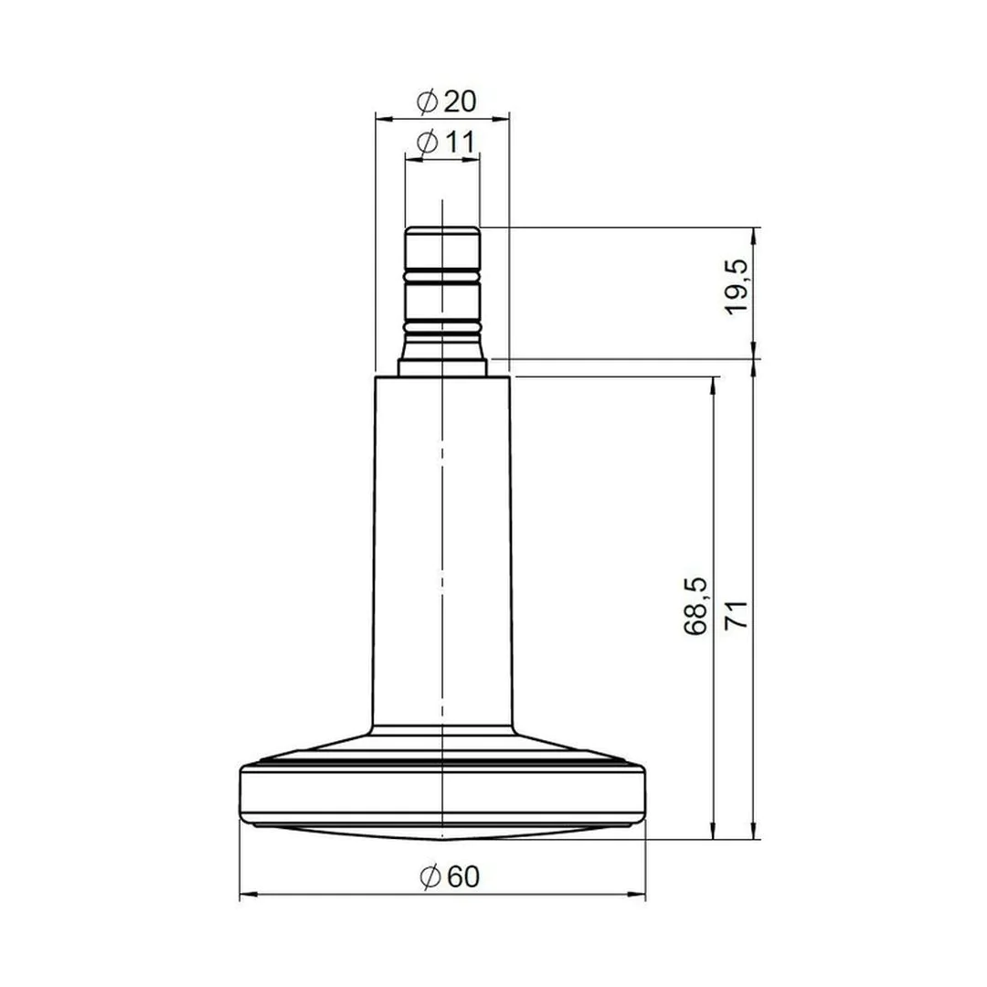 5x Bodengleiter STATO-M Stift 11 mm 60 mm Standfüße schwarz (5er Pack) von HJH - Produktbild 2 von 5