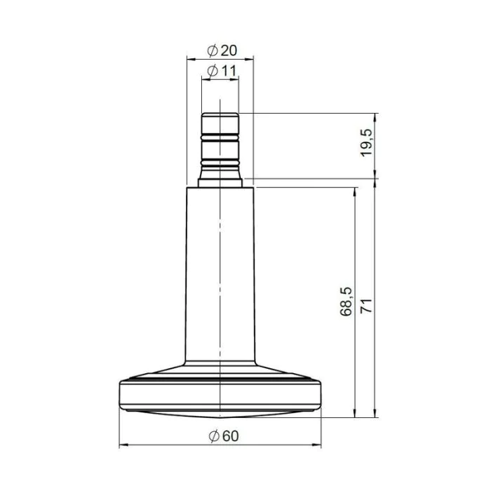 5x Bodengleiter STATO-M Stift 11 mm 60 mm Standfüße schwarz/chrom (5er Pack) von HJH - Produktbild 5 von 5