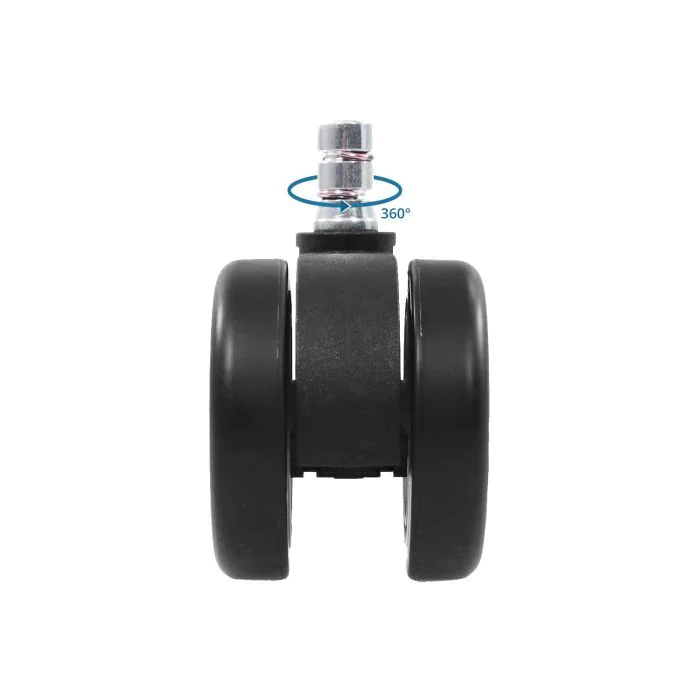 5x Hartbodenrollen ROLO COLOR 60 11mm 60mm Büro-Stuhl-Rollen für Hartböden (5er Pack) schwarz/weiß von HJH - Produktbild 2 von 6