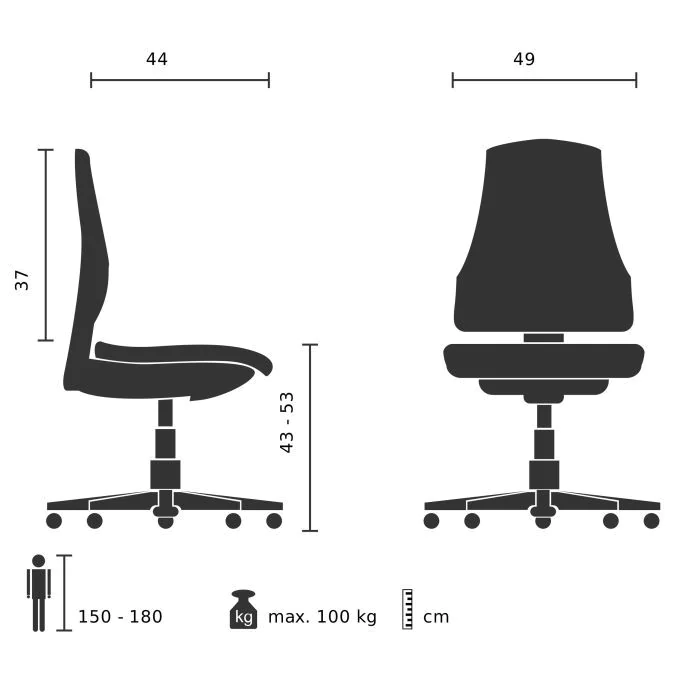 Bürostuhl Drehstuhl SOLAO TED Bouclé weiß von HJH - Produktbild 5 von 5