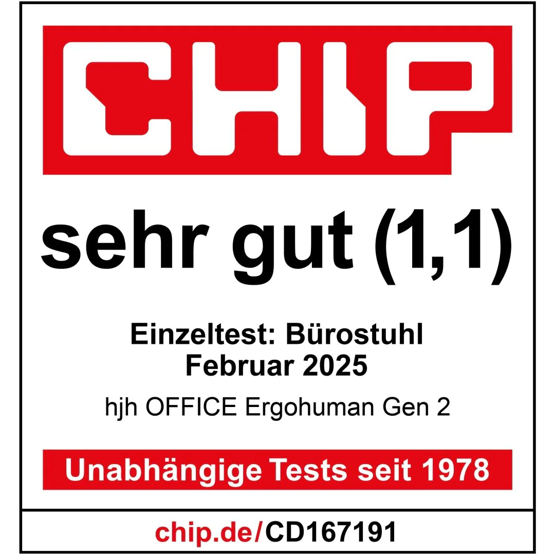 Bürostuhl Chefsessel ERGOHUMAN GEN2 Sitz Stoff Rücken Netz schwarz von HJH - Produktbild 8 von 14