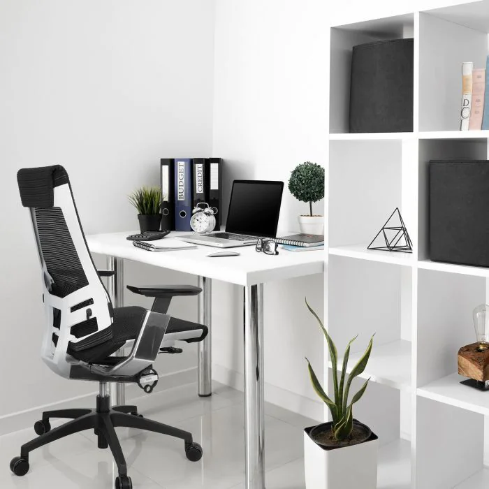 Bürostuhl Drehstuhl GENIDIA SMART WHITE CM Netz schwarz AL Chrom von HJH - Produktbild 4 von 6