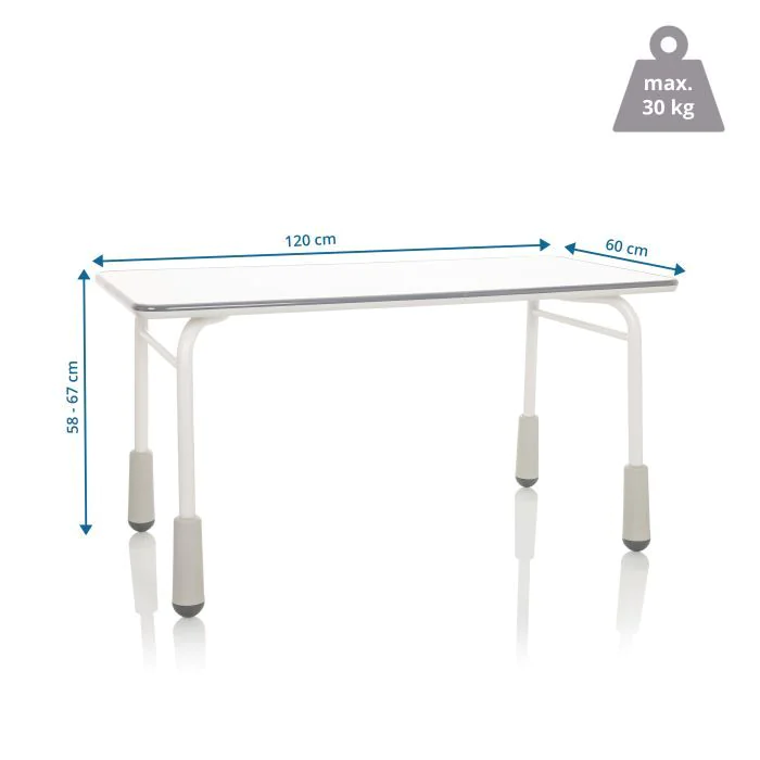 Kinderschreibtisch KID GRO T 120x60 cm höhenverstellbar hellgrau von HJH - Produktbild 6 von 6