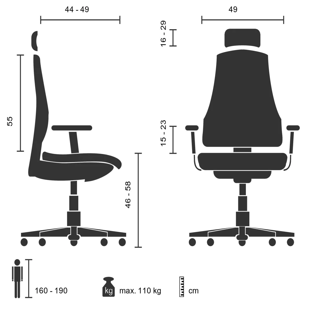 Bürostuhl Chefsessel PORTO MAX HIGH Leder schwarz von HJH - Produktbild 4 von 7