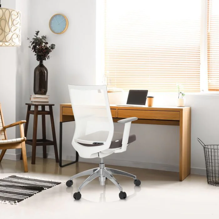 Bürostuhl Drehstuhl ASPEN WHITE Netzstoff transparent Sitz Stoff grau von HJH - Produktbild 6 von 7