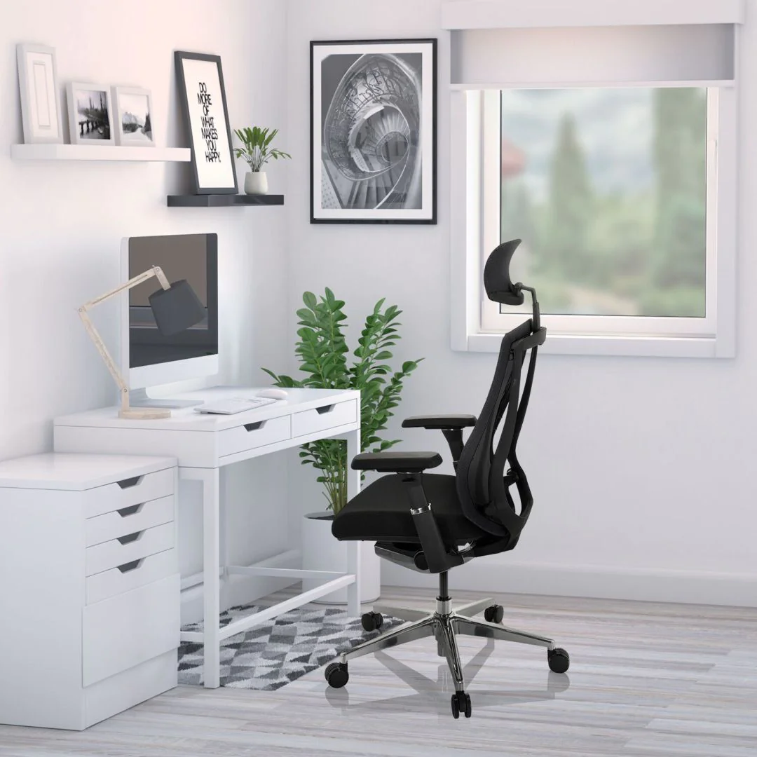 Ergonomischer Bürostuhl INSPERO von HJH Office in Schwarz mit atmungsaktivem Netzstoff