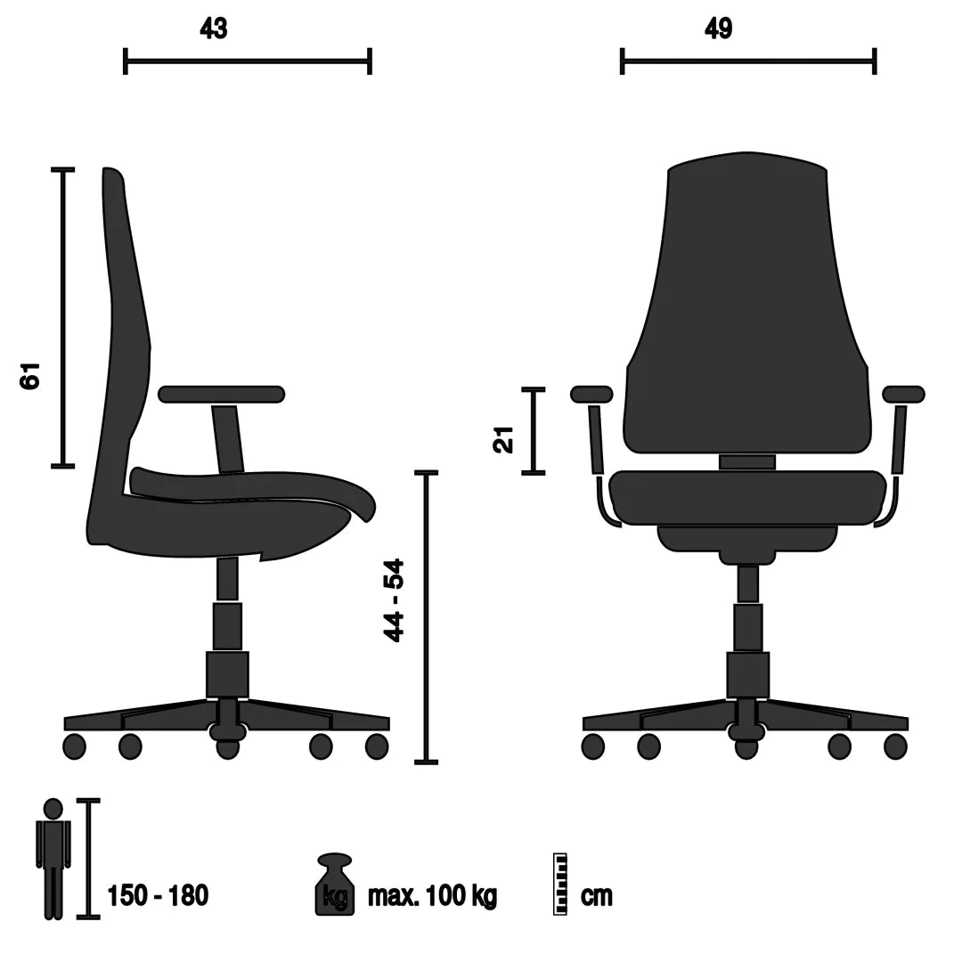 Bürostuhl Drehstuhl STAR-TEC S Netz Stoff schwarz von HJH - Produktbild 4 von 14