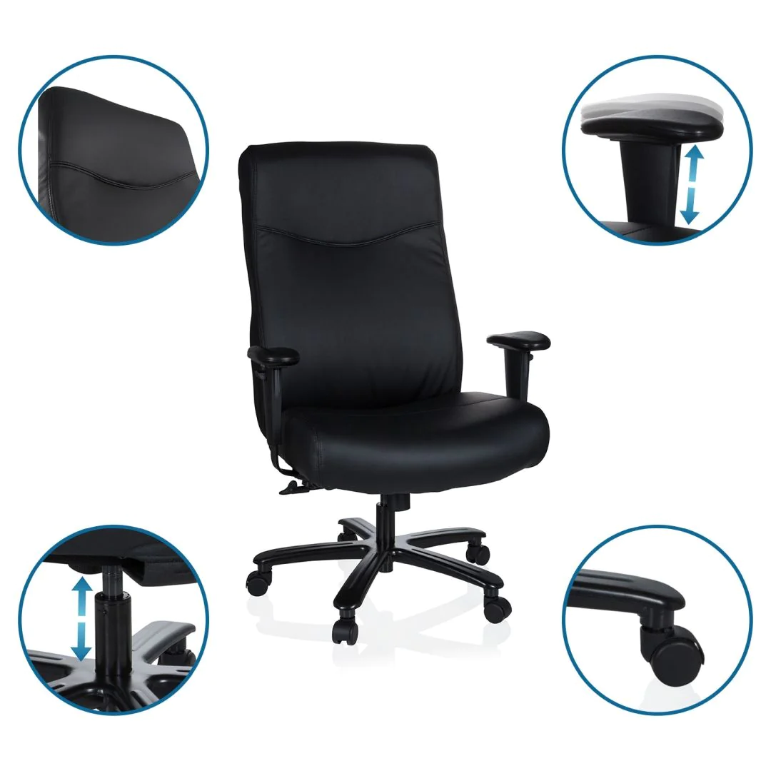 Chefsessel XXL EVEREST II Leder schwarz von HJH - Produktbild 2 von 12