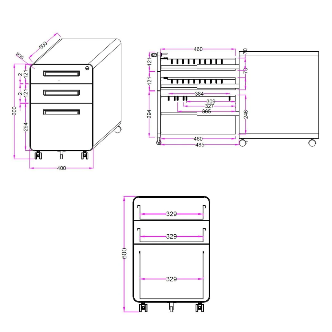 Rollcontainer COLOR PLUS I Metall von HJH - Produktbild 4 von 14