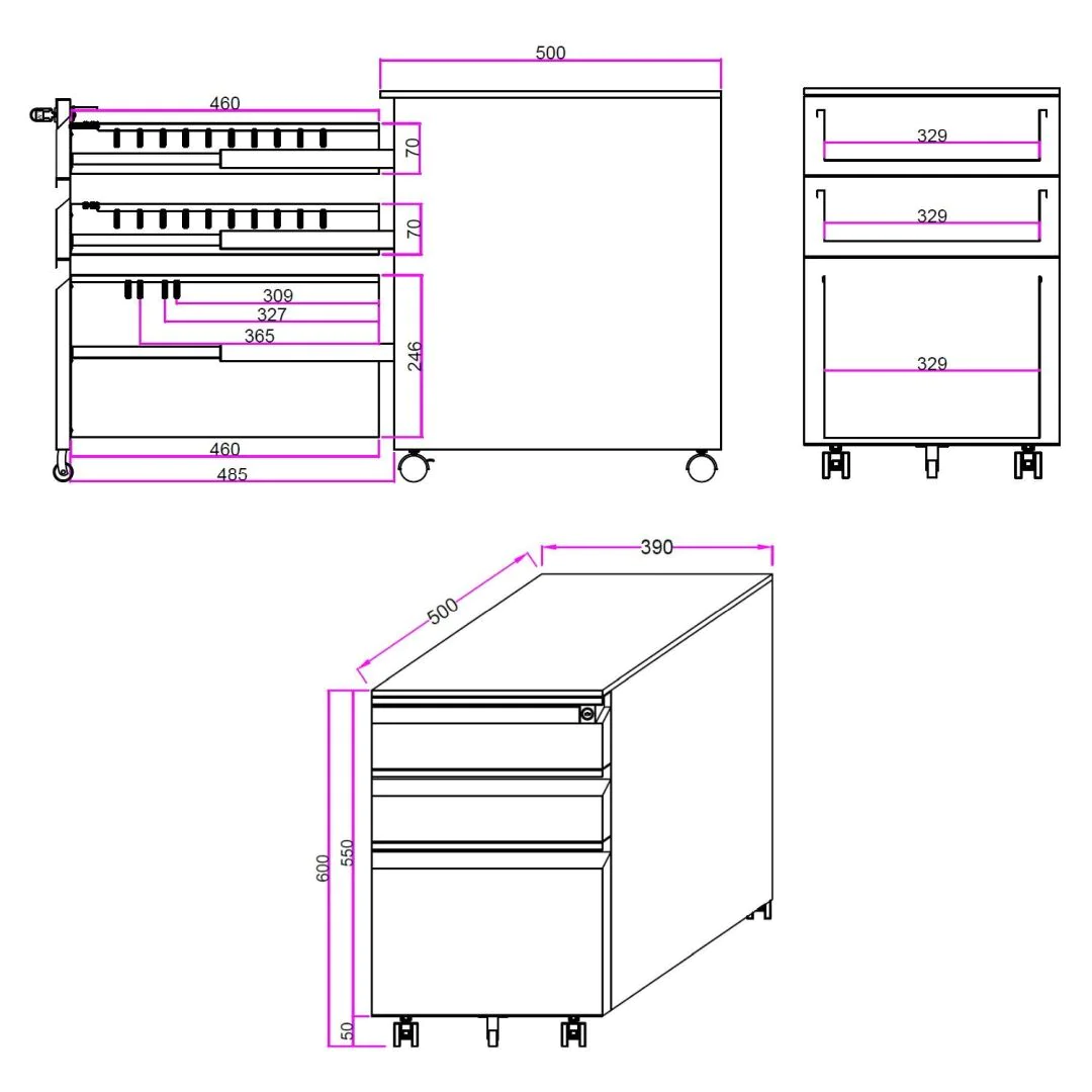 Rollcontainer COLOR OS Metall mit Sitzkissen von HJH - Produktbild 4 von 14