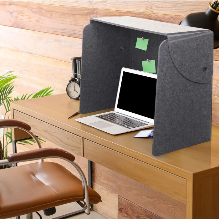 Akustik Tischtrennwand FLEXMIUT FOLD 80x60x40 faltbar freistehend PET grau von HJH - Produktbild 3 von 4