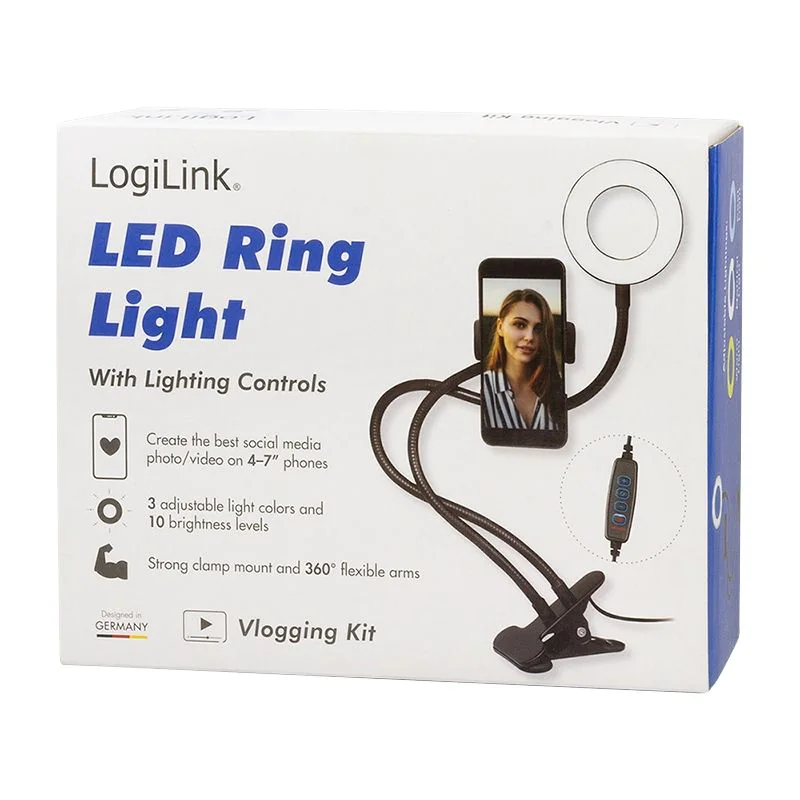 Smartphone-Ringlicht-Klemmhalterung Ø 8,5 cm von LogiLink - Produktbild 9 von 10